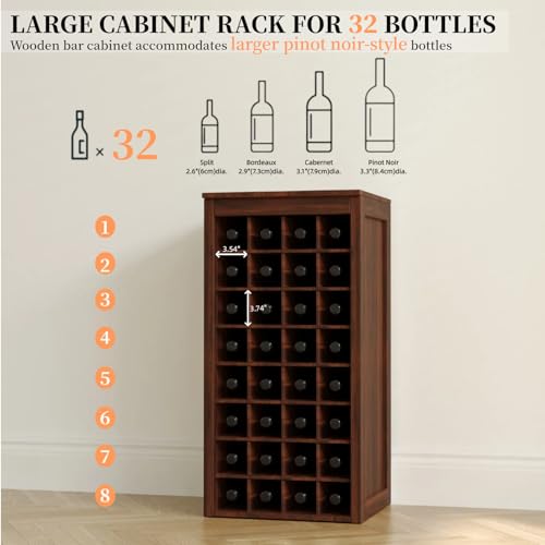 8 Tier Freestanding Wine Rack Wood
