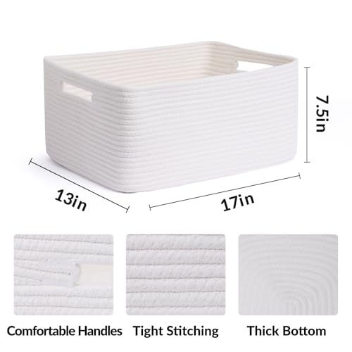 Large Storage Baskets for Shelves (3 Count)