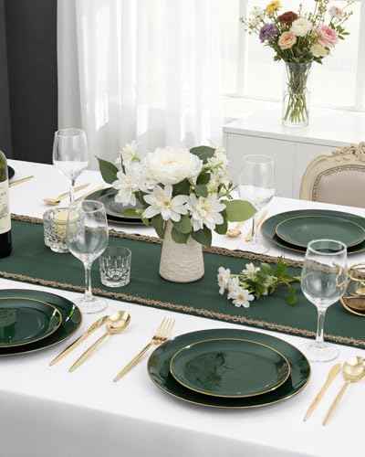 60PCS Green Plastic Plates (60 Count)