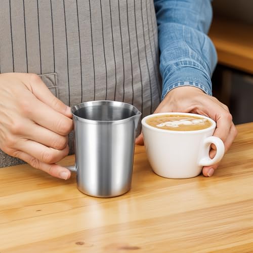 2 Pcs Stainless Steel Measuring Cup with Handle and Pour Lip (2 Count)