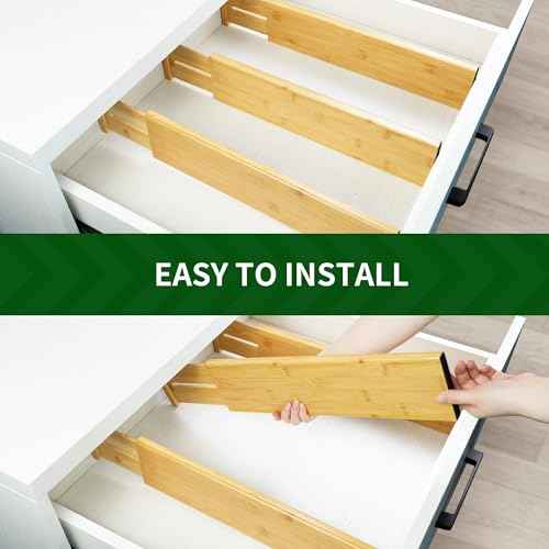 6 Pack Bamboo Drawer Dividers