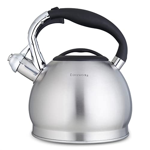 Whistling Stovetop Tea Kettle Food Grade Stainless Steel Hot Water Tea Pot With Loud Whistle