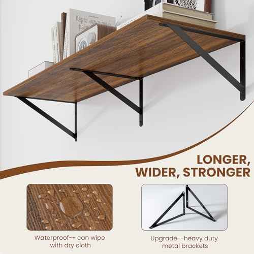 40W x 12D Deep Floating Shelves Set of 2 Walnut (2 Count)