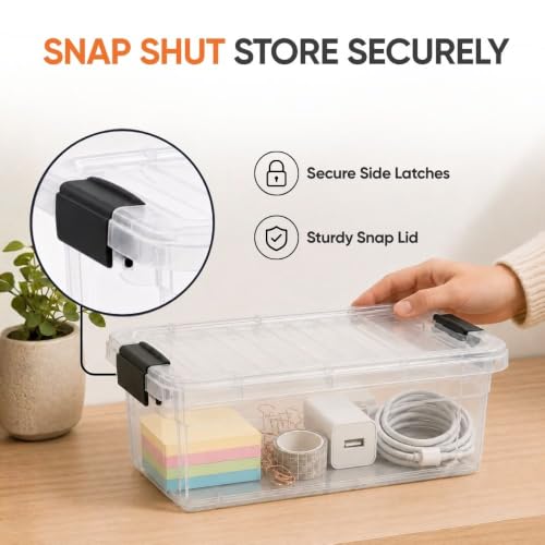 1.85 Quart Clear Plastic Storage Boxes with Lids (3 Count)