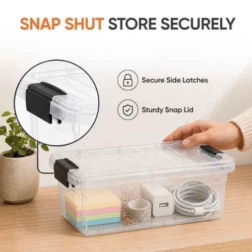 1.85 Quart Clear Plastic Storage Boxes with Lids (8 Count)