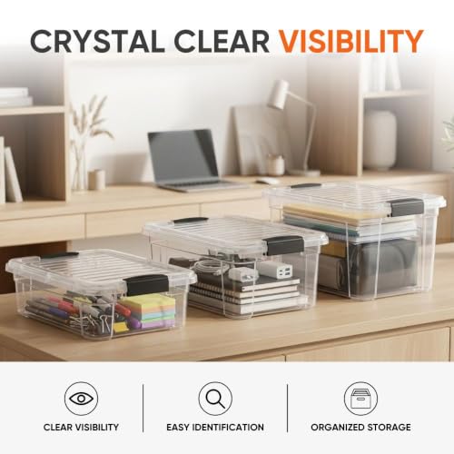4.5 Quart Clear Plastic Storage Containers with Lids (18 Count)