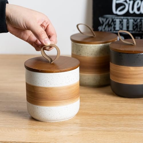 Coffee Container with Lid for Countertop Ceramic Jar for Coffee Bar