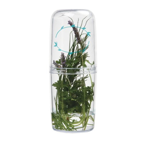 Fresh Herb Keeper Refrigerator Container Basil Cilantro Etc. 9" x 3.75"