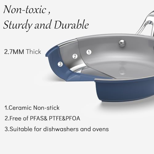 Blue 10 Piece Ceramic Cookware Set