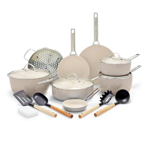 Padova Hard Anodized Healthy Ceramic Nonstick 17 Piece Cookware Set