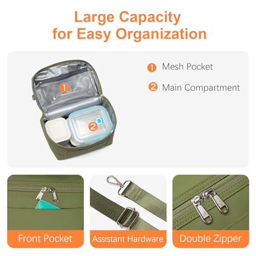 NOL Insulated Lunch Bags for Women Cooler Bag Lightweight Nylon Waterproof Lunch Box for Work