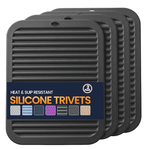 Silicone Trivet Mats 4 Heat Resistant Pot Holders Multipurpose Non