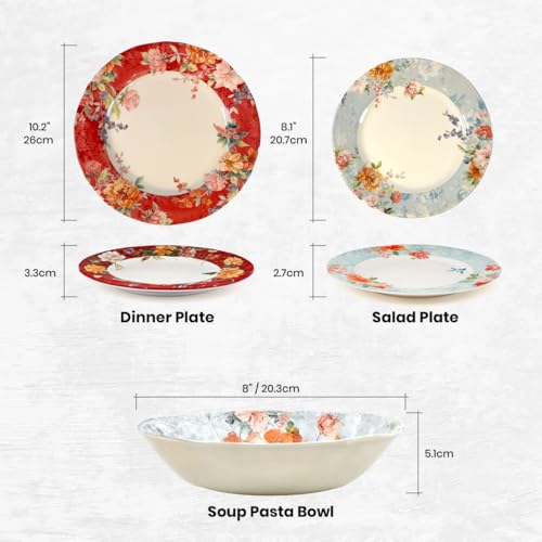 12 Piece Porcelain Dinnerware Set for 4