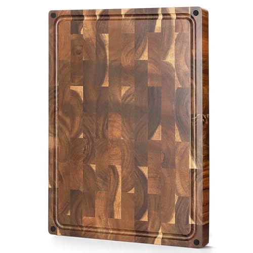 Large Thick End Grain Acacia Wood Cutting Board