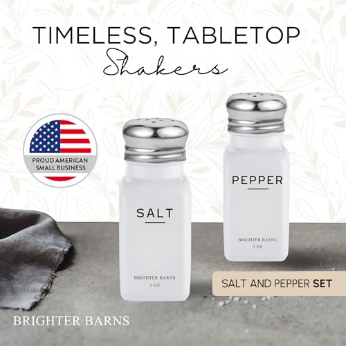 White Salt and Pepper Shakers Set by Brighter Barns (2 Count)