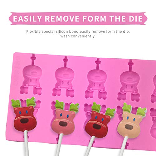 12 Capacity Silicone Deer Lollipop Mold Set