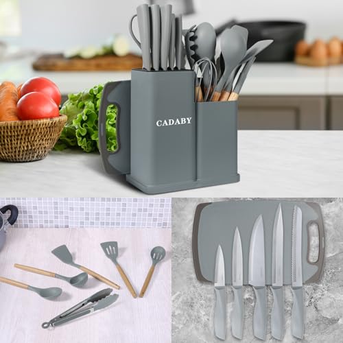 19PCS Gray Kitchen Cooking Utensils Set Kitchen Tools Set (19 Count)