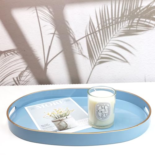 Blue Plastic Serving Tray for Ottoman