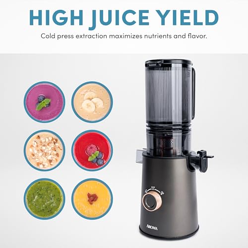 Cold Press Juice Machine Slow Masticating Fruit and Vegetable Juicer for Home with Large 4