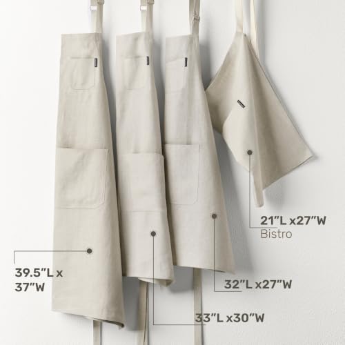 100% Pure Linen Apron Natural