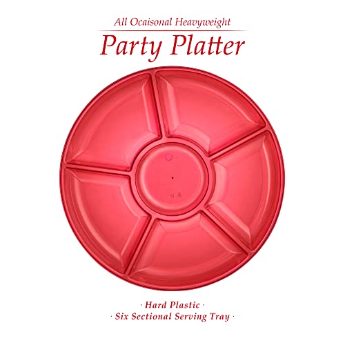 6 Sectional Round Plastic Serving Tray