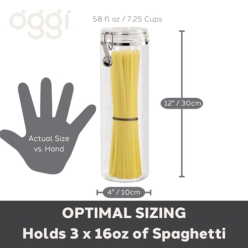 Tall Clear Plastic Canister with Clamp Lid