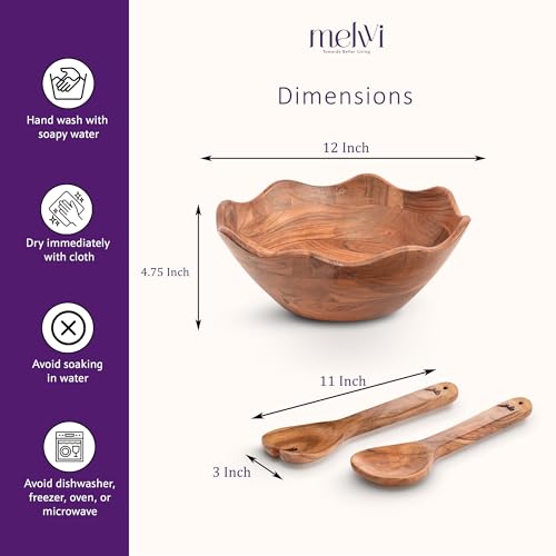 Wooden Salad Bowl Set (3 Count)
