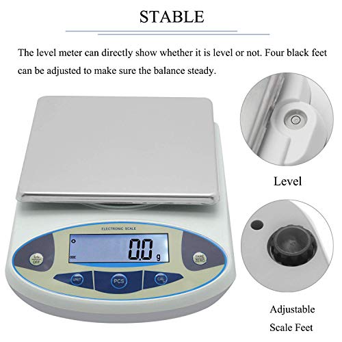 Lab Scale 15kgx0.1g Digital Precision Scale Electronic Balance Laboratory Weighing Industrial Scale Kitchen Counting Scale Scientific Scale Calibrated 110V