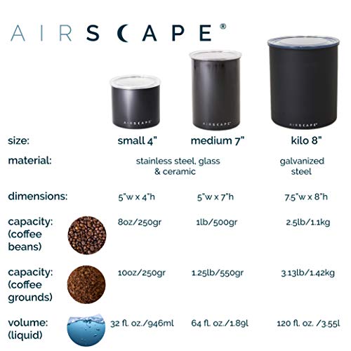 Airscape Stainless Steel Coffee Canister