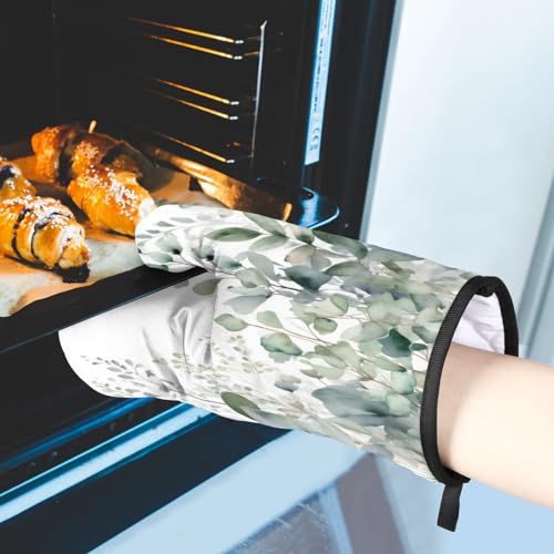 Sage Green Eucalyptus Oven Mitts and Pot Holders Sets (2 Count)