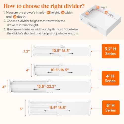 3.2" High Drawer Dividers for Clothes (6 Count)