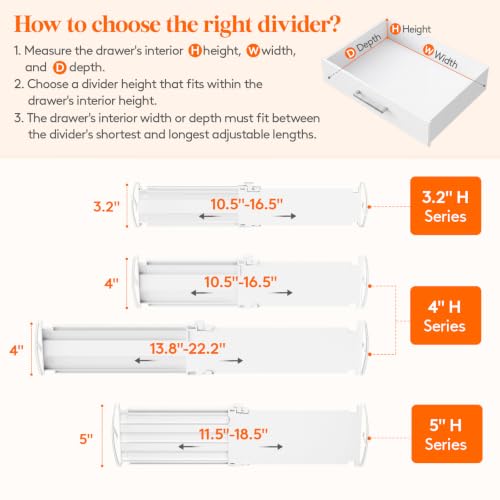 3.2" High Drawer Dividers for Clothes (8 Count)