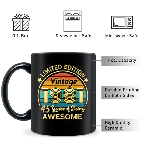 11oz 1981 Vintage Ceramic Porcelain Coffee Mug
