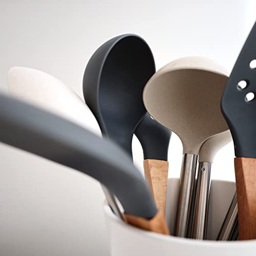 Cream Wheat Straw Ladle with Stainless Steel Handle Kitchen Utensils