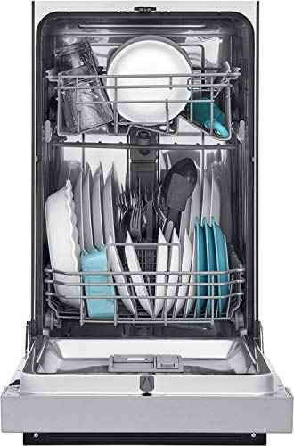 18 in. ADA Compact Front Control Dishwasher in Stainless Steel with Dual Spray Arms