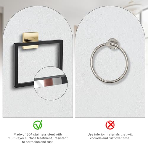 2 Piece Black Gold Towel Ring (2 Count)