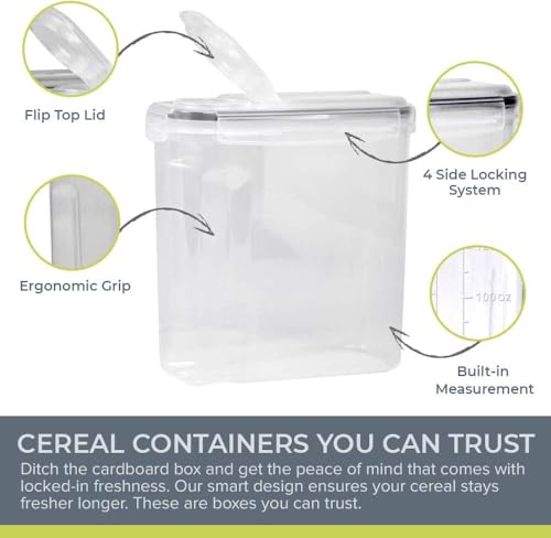Airtight Cereal Containers with Lids (4 Count)