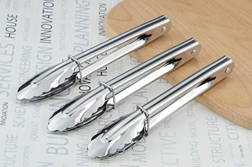 Mini Stainless Steel Serving Tongs Small Tongs Set (3 Count)
