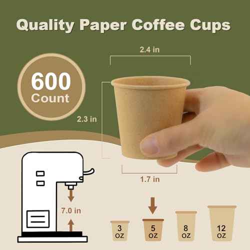 5 oz 600 Pack Disposable Coffee Cups (600 Count)