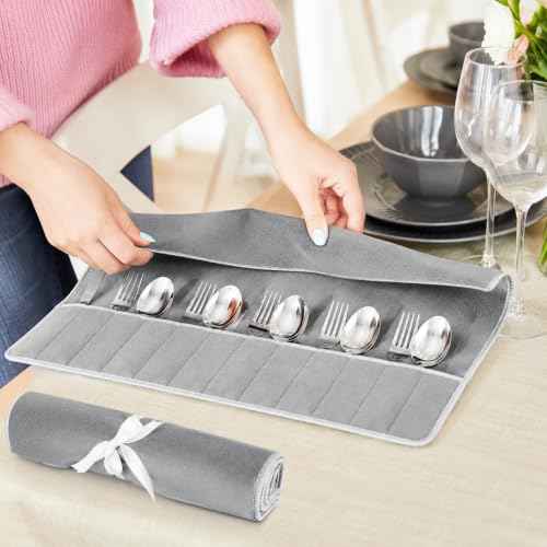 18 Pcs Anti Tarnish Silverware Storage Bags Felt