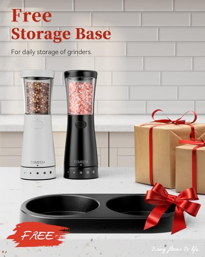 Electric Salt and Pepper Grinder Set with Storage Base (2 Count)