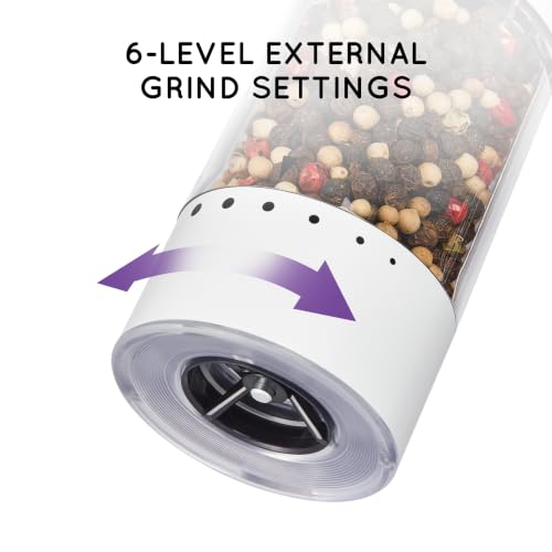 Rechargeable Electric Salt and Pepper Grinder Set with Charging Base (2 Count)