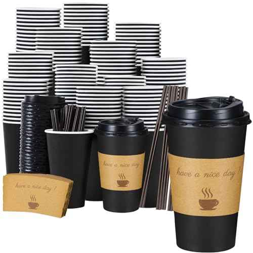 16 oz Coffee Cups 50 Pack (50 Count)