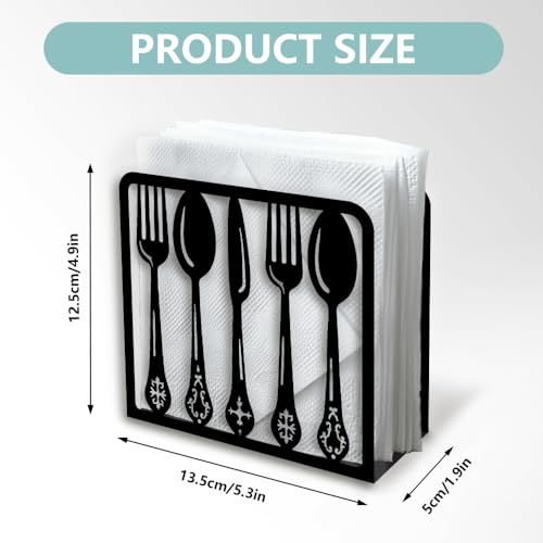 Tableware Decorative Black Metal Napkin Holder for Table