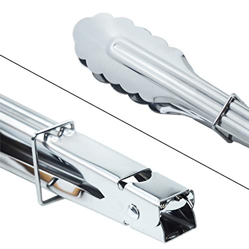 Stainless Steel Serving Tongs Grilling Tongs for Cooking Camping Barbecue (3 Count)