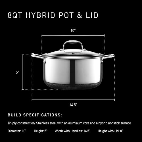 8QT Hybrid Nonstick Braiser Stock Pot with Lid