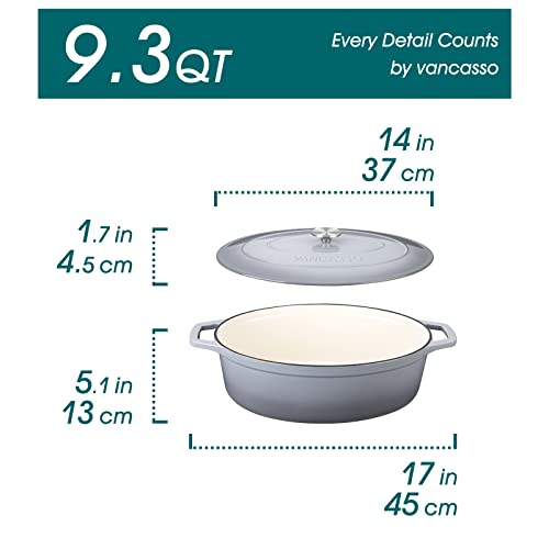 9.3 Qt Oval Enameled Cast Iron Dutch Oven with Lid