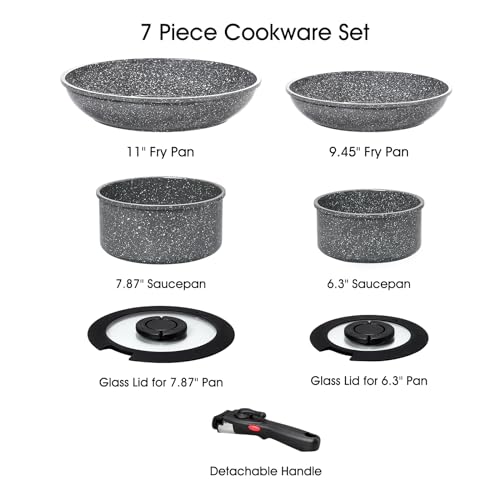 7pcs Pots and Pans Set Non Stick from France