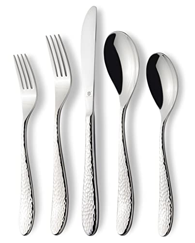Hammered Silverware Set