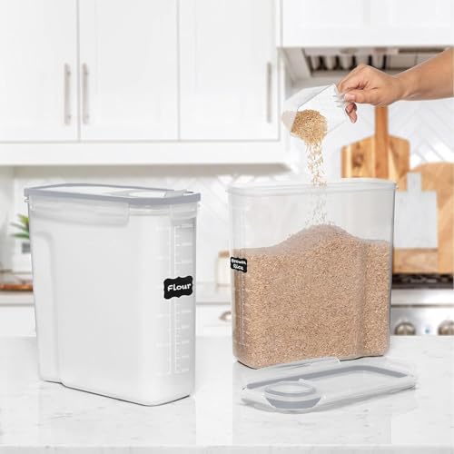 2 Pack (6.3L / 213OZ) EXTRA Large Airtight Food Storage Cereal Containers for Bulk Food Storage BPA-Free Plastic Container, Pantry Organization and Canister for Rice, Pasta, Sugar & Flour (2 Count)